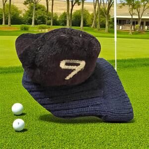 Master Grip 9 Wood Head Cover Knit Black Steel Fairway Wood Golf Club Sock Gear